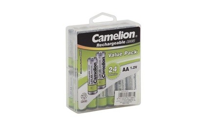 Camelion AANi-Cd 800mAh Rechargeable Batteries in Reusable Case (24-Pack)