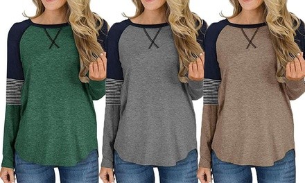 Leo Rosi Women's Casual Raglan Top. Plus Sizes Available. 