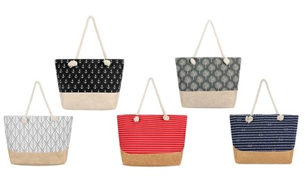 Summer Print Canvas Large Totes with Rope Handle