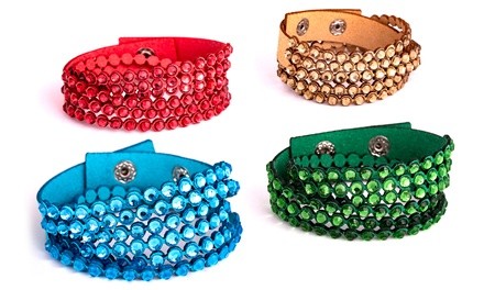 Lesa Michele Wrap Bracelets made with Swarovski Elements. Multiple Options Available.