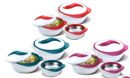 Pinnacle Thermo Dish Hot or Cold Serving Bowl with Lid Set (3-Piece)