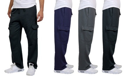 3-Pack Men's Heavyweight Cargo Fleece Jogger Sweatpants (M-2XL)