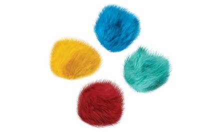 HDP Real Fur Balls 2-2.5 inches each Cat Toys