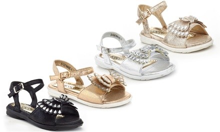 Coco Jumbo Gennie Toddler Girls Sandals with Bow Accent