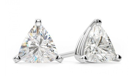 Sterling Silver Trillion Cut Stud Earrings Made with Swarovski Elements