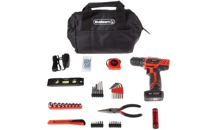 Stalwart 20V Lithium Ion Cordless Drill Set (101- or 122-Piece)