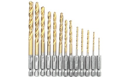 iMounTEK Heavy Duty Titanium Coated Hex Shank Drill Bit Set (13-Piece)