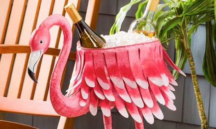 Metal Flamingo Drink Chiller or Planter