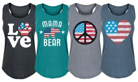 Instant Message: Patriotic USA Summer Tanks. Plus Sizes Available.