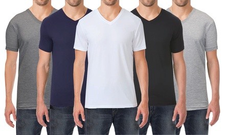 Galaxy By Harvic Men's Short Sleeve Tagless Egyptian Cotton Tees (6-Pack; S-2XL)