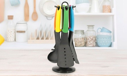 Kitchen Cooking Utensil Set with Stand (7-Piece)