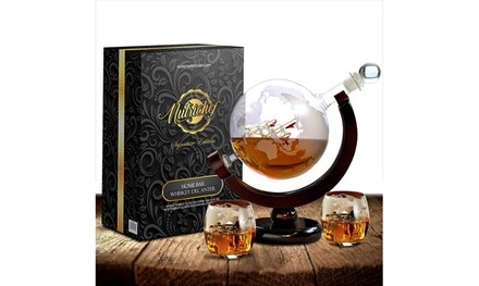 Wine & Whiskey Glass Decanter Aerator Set with Whiskey Glasses