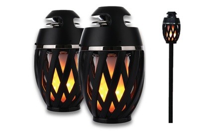 GabbaGoods Bluetooth LED Flame Tiki-Torch Speaker with 5-Foot Pole
