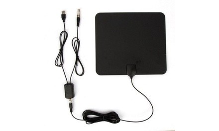 Ultra Thin Flat Indoor HDTV Amplified HD TV Signal Antenna 16FT Coax 200 Mile