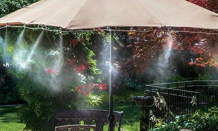 50FT Water Misting Cooling System Kit Garden Sprinkler Hose Irrigation Nozzles