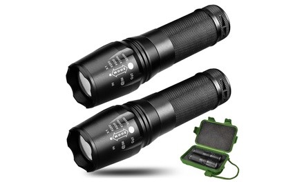 Army Gear Elite 800-Lumen Tactical Flashlight Set with Carrying Case (3-Piece)