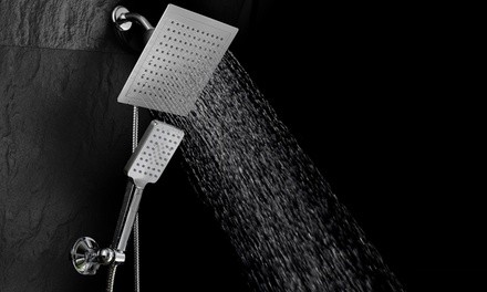  DreamSpa Rainfall Square Shower Combo with Push-Control Hand Shower