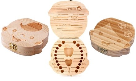 Baby Tooth Wooden Storage Keepsake Box