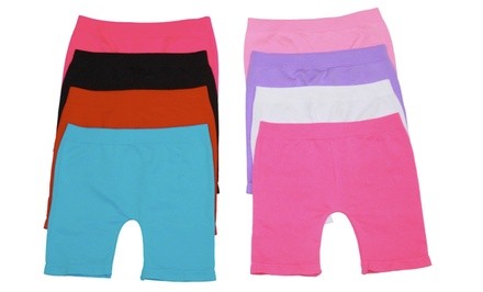 Girls' Above Knee Seamless Shorts (6-Pack)