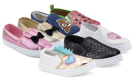 Olivia Miller Kids' Character Slip-On Sneakers