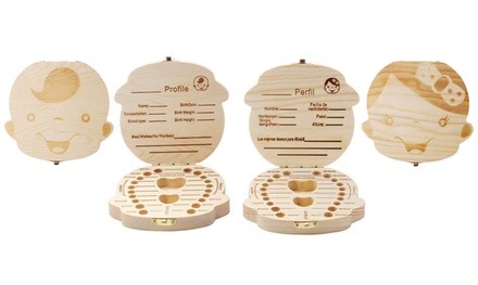 Baby Teeth Wooden Keepsake Box in English or Spanish