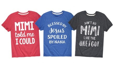 Kids Gigi, Mimi, or Nana-Print Tee. Multiple Options Available.