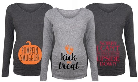 Women's Maternity Halloween Long-Sleeve Tee