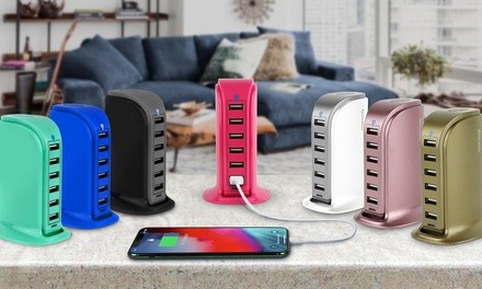 Aduro PowerUp 40-Watt 6-Port USB Charging Station