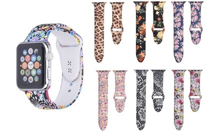 Printed Silicone Sport Band for Apple Watch Series 1, 2, 3, 4, & 5