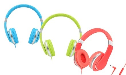 Teachers Approved I20-R Kids' Over-Ear Wired Headphones with Mic