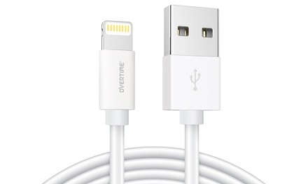 Overtime Apple-Certified Durable 4' or 6' Lightning Cable for iPhone (1- or 2-Pack)