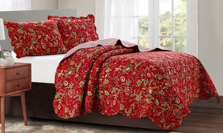 Glory Home Design Floral Quilt Set Collection - Assorted Patterns (3-Piece)