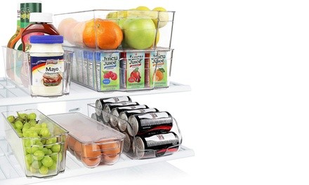 Fridge and Freezer Stack-Able Storage Organizer Bins Set (6-Piece)