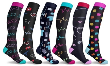 DCF Knee-High Compression Sock Collection (3- or 6-Pack)