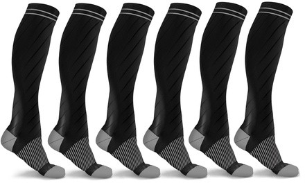 DCF Unisex Copper-Infused High-Energy Compression Socks (6-Pack)