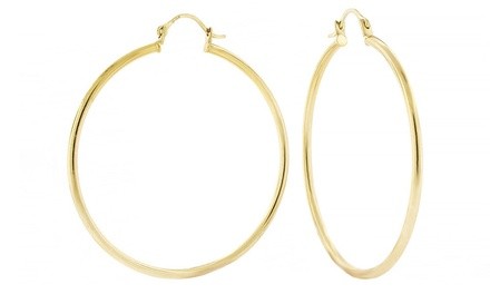 14K Solid Gold 40mm Hoop Earrings