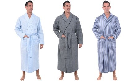 Alexander del Rossa Men's Lightweight Cotton Robe