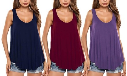 Leo Rosi Women's Eva Swing Tunic Tank Top. Plus Sizes Available.