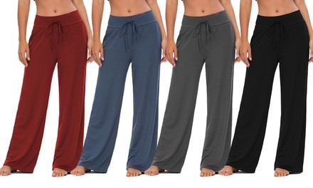 Lilly Posh Solid Lounge Drawstring Pants. Plus Sizes Available.