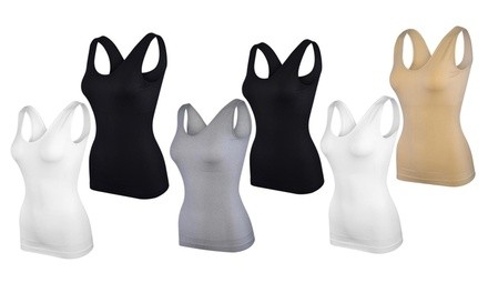 Women's Seamless Body-Shaping Scoop Tank Top (2- or 4-Pack). Plus Sizes Available.