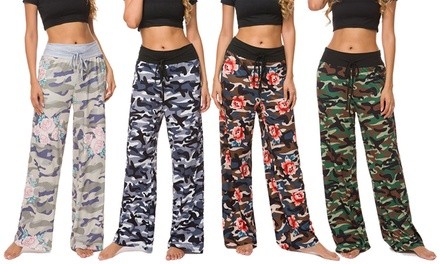 Lilly Posh Camouflage and Floral Pants. Plus Sizes Available.