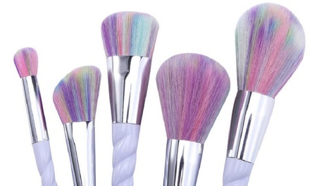 Unicorn Multi-Color Brisled Makeup Brush Set (10-Piece)