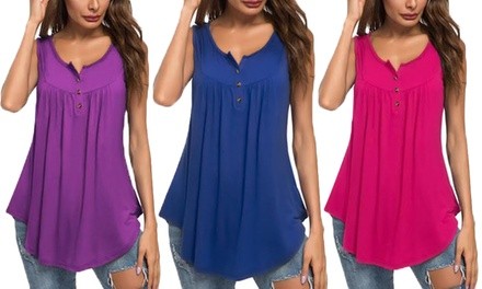 Leo Rosi Women's Sophie Sleeveless Top. Plus Sizes Available.