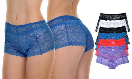 Angelina Lace High-Rise Boyshorts (6-Pack)