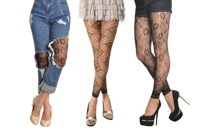 Women's Patterned Footless Tights