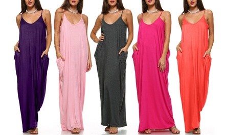 Isaac Liev Women's Casual Oversized Maxi Dress. Plus Sizes Available.