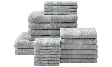 Royal Heritage 100% Cotton Low-Twist Towel Set (24-Piece)