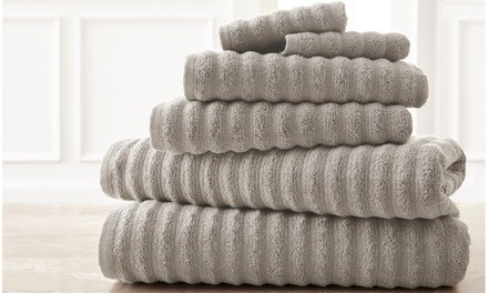 Luxury Spa Wavy 100% Cotton Towel Set (6-Piece)