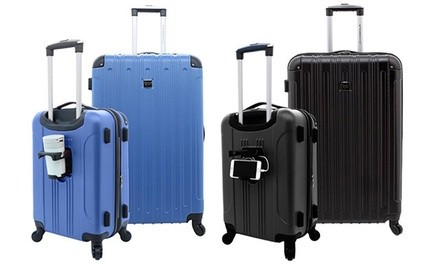 Travelers Club Expandable Spinner Luggage Set with Cup/Phone Holder (2-Piece)