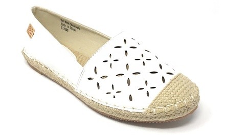 Forever Young Women's Basketweave or Cut-Out Flat Espadrilles (Size 7)